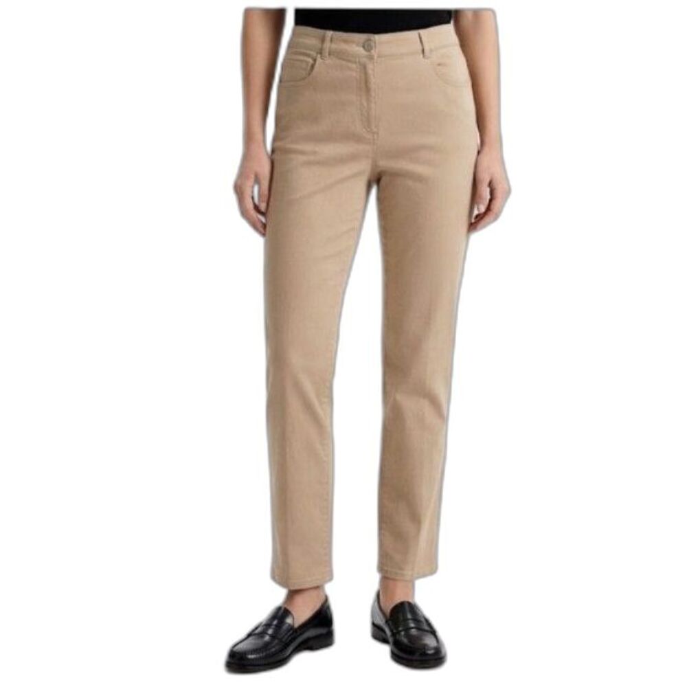 St. John Sport Womens Tan Denim High Rise Straight Leg Jean Style Pants Size 10